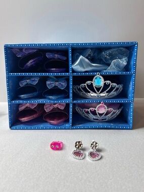Children's Dress-Up Tiara & Accessories Set - Blue & Pink